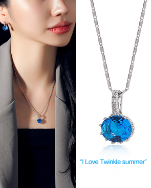 NE4171_NO1171써플리 블루큐빅 팬던트목걸이♥Twinkle summer Colletion♥